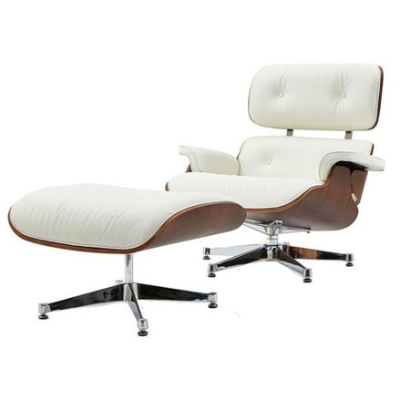PASARGAD Pasargad PT-T066F WT Florence Leather Lounge Chair - White PT-T066F WT